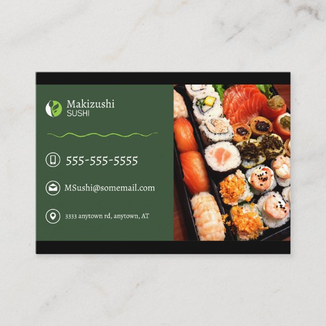 Japanska Sushi-visitkort Visitkort (Framsida)
