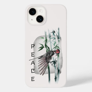 Japanska Sväljer Bird and Bamboo Träd Art