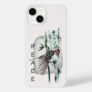 Japanska Sväljer Bird and Bamboo Träd Art