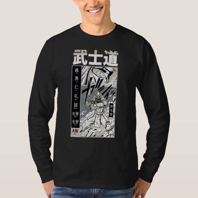 Japanska svärdmän Samurai Bushido Code Warrior T Shirt (Framsida)