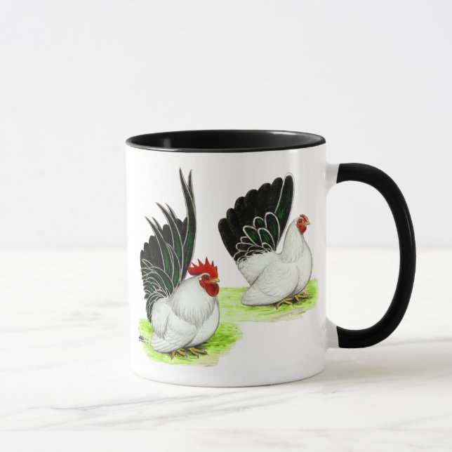 Japanska svarta vita kantams mugg (Höger)