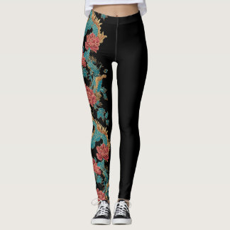 Japanska Tatto Stil Dragon Leggings
