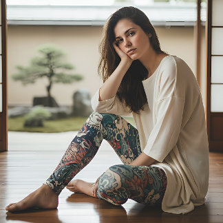 Japanska TattoArt Twin Dragons Leggings