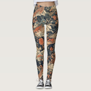 Japanska Tattoo Art Sea Monsters Leggings