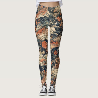 Japanska Tattoo Art Sea Monsters Leggings