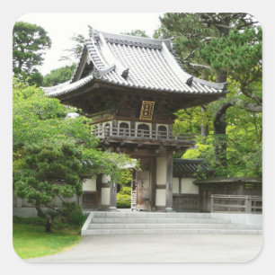 Japanska Tea Garden i San Francisco Fyrkantigt Klistermärke