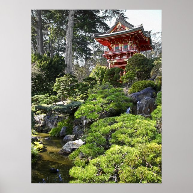 Japanska Tea Garden Pagoda - San Francisco Poster (Framsidan)