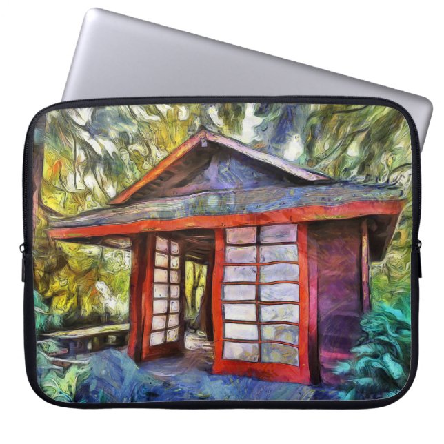 Japanska Tea House Laptop sleeve (Framsidan)