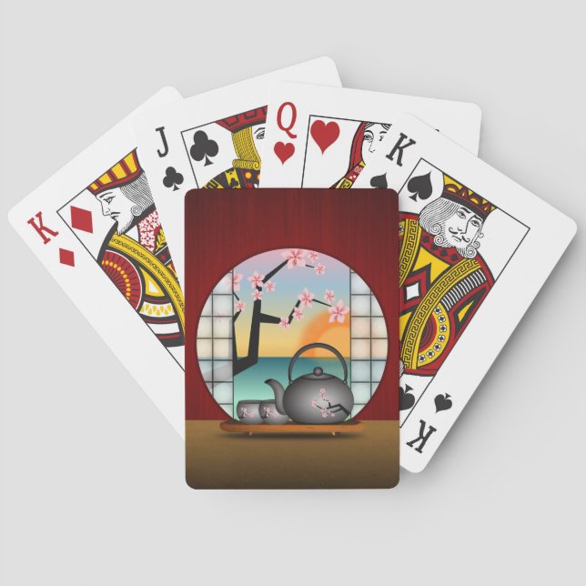 Japanska Tea Room Anpassningsbar Bicycle®-uppspeln Kortlek (Baksidan)