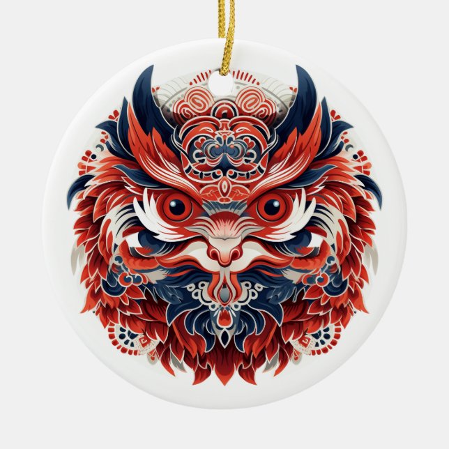 Japanska Tengu Julgransprydnad Keramik (Framsidan)