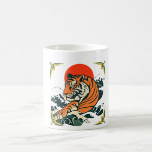Japanska tigern Mugg Ukiyo-e inspirerad Samurai