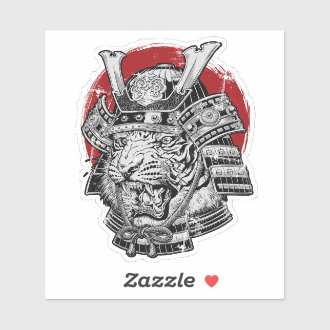 Japanska tigern Samurai Klistermärken (Ark)