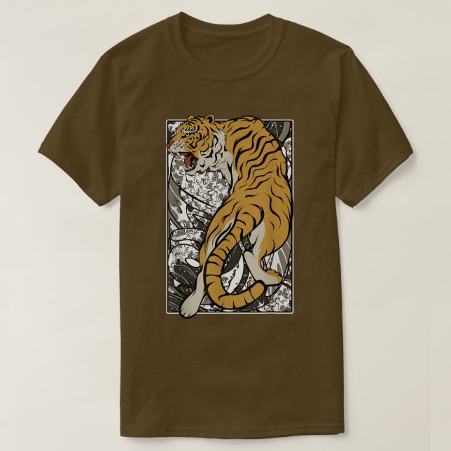 Japanska tigern Samurai Warrior Animal Fighting As T Shirt (Design framsida)
