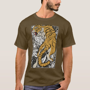 Japanska tigern Samurai Warrior Animal Fighting As T Shirt