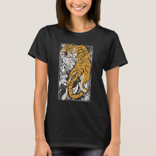 Japanska tigern Samurai Warrior Animal Fighting As T Shirt