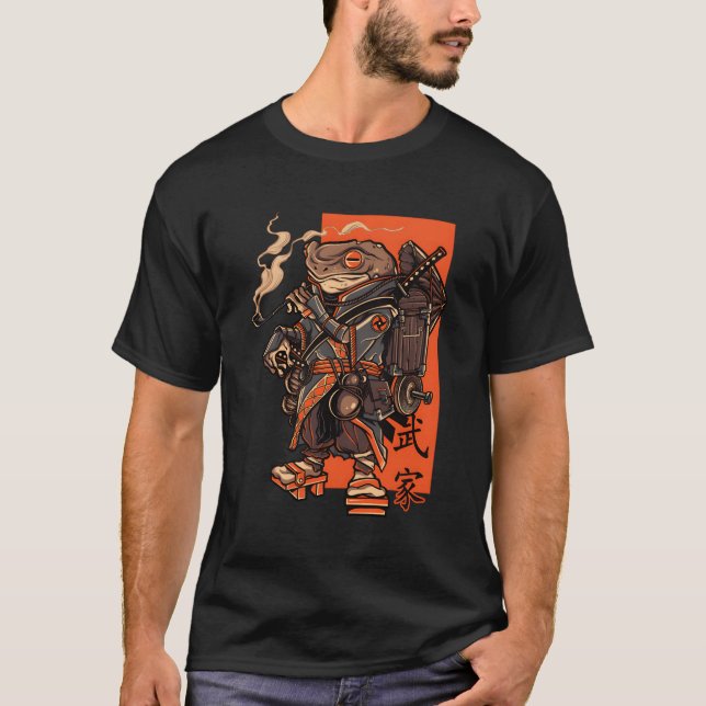Japanska Toad Ninja Samurai Katana Sword T Shirt (Framsida)