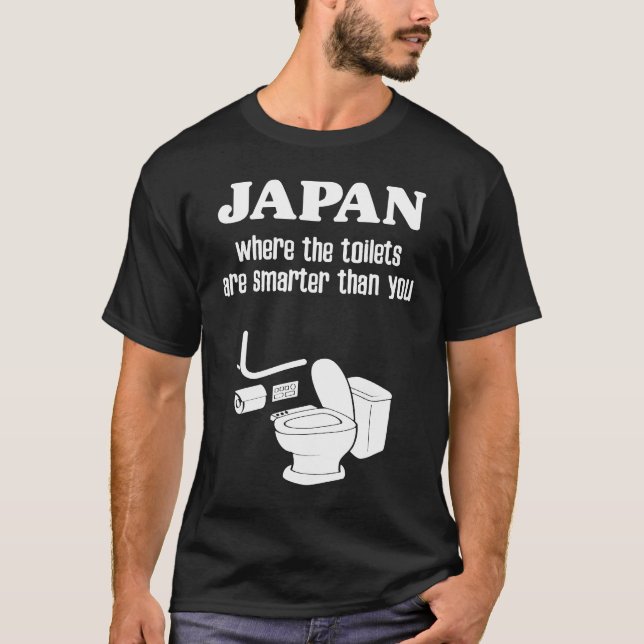 Japanska Toilet Japanska Souvenir Smart High Tech  T Shirt (Framsida)