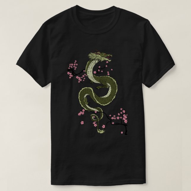 Japanska Tokyo Dragon Asian retro 80's stil 3 T Shirt (Design framsida)