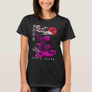 Japanska Tokyo Dragon Asian Retro 80u2019s Stil 4 T Shirt