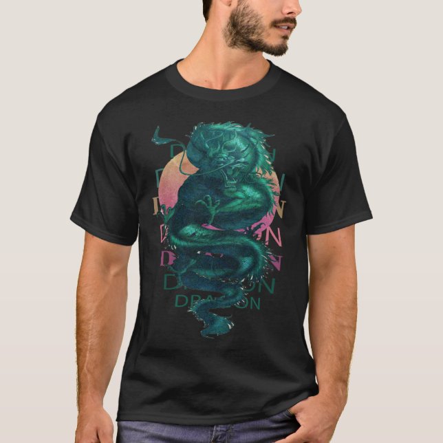 Japanska Tokyo Dragon T Shirt (Framsida)
