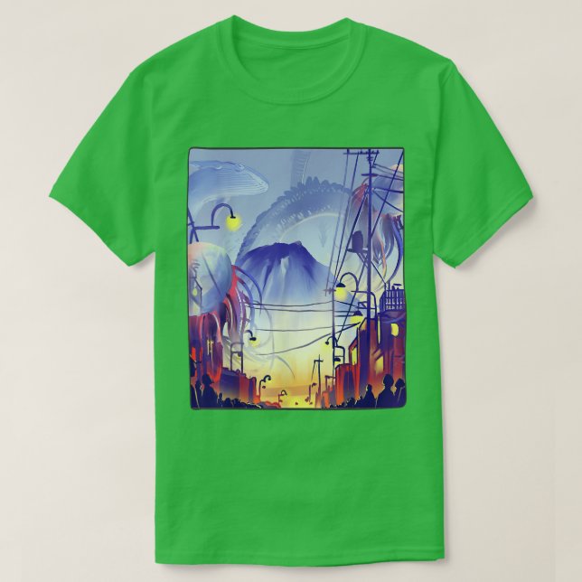 Japanska Tokyo Night Anime Fantasy Asian Japa T Shirt (Design framsida)