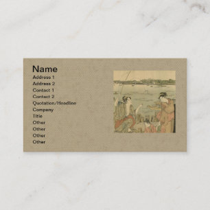 Japanska träblockfiskare visitkort