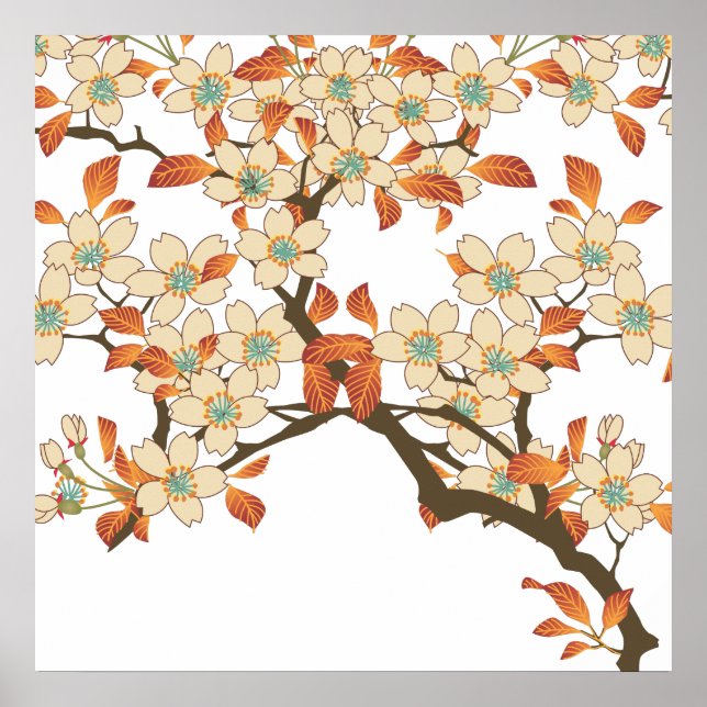 Japanska Träd Poster (Framsidan)