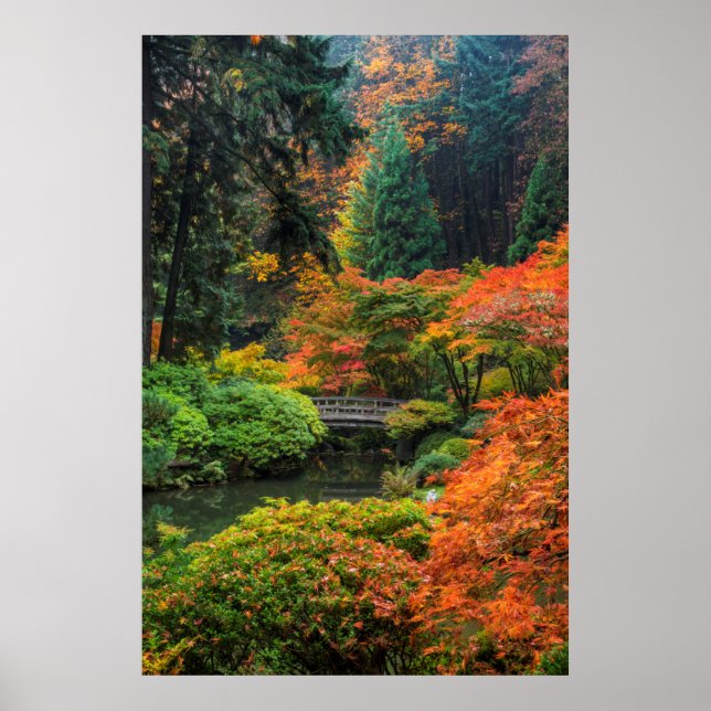 Japanska trädgårdar på hösten i Portland, Oregon 5 Poster (Framsidan)