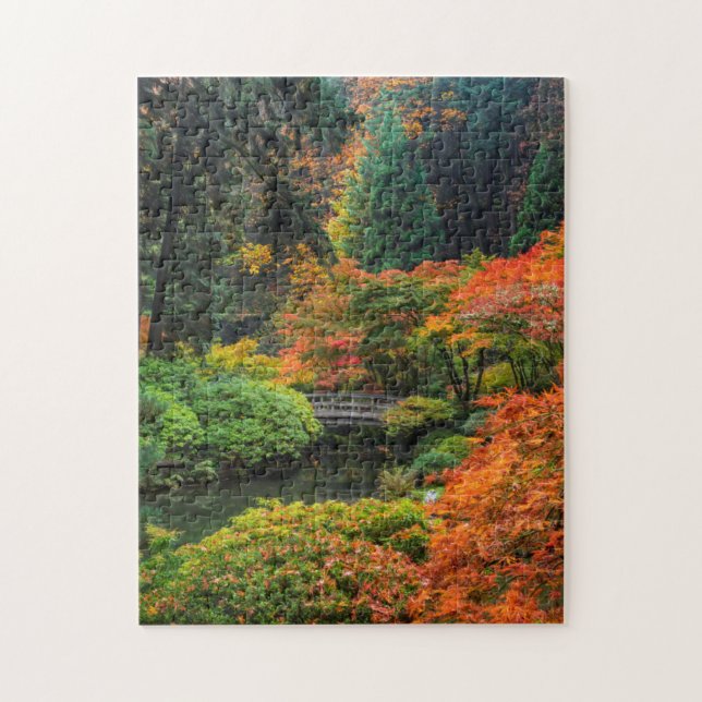 Japanska trädgårdar på hösten i Portland, Oregon 5 Pussel (Vertikal)