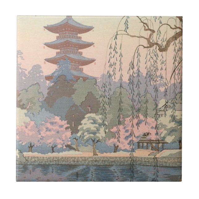Japanska trädgårdar, Pagoda, Waterway Kakelplatta (Framsidan)