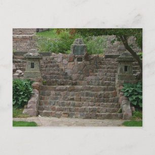 Japanska trädgårdar Stone Steps Sioux Falls SD Vykort