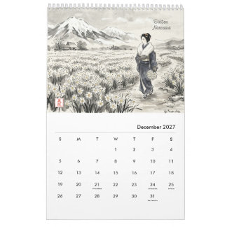 Japanska traditionella blommor Väggkalender 2027 Kalender