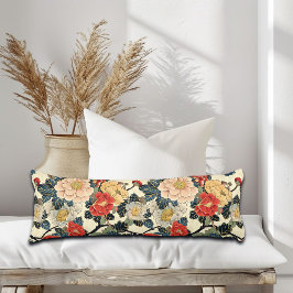 Japanska Ukiyo-E Art-Blommönstret Kroppskudde