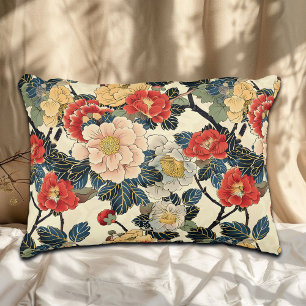 Japanska Ukiyo-E Art-Blommönstret Prydnadskudde