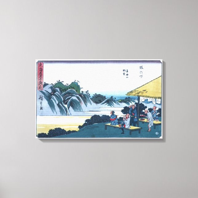 Japanska Ukiyo-e av det Fudesute berg Canvastryck (Framsida)