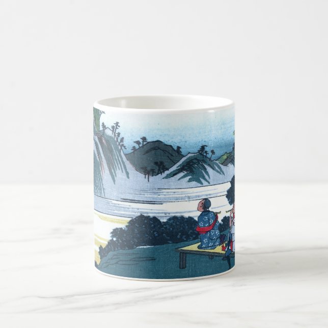 Japanska Ukiyo-e av det Fudesute berg Kaffemugg (Center)