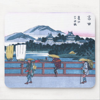 Japanska Ukiyo-e av Yoshida överbryggar vid Musmatta