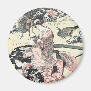 Japanska Ukiyo-e Daimyo ingen okuzashiki vid Magnet