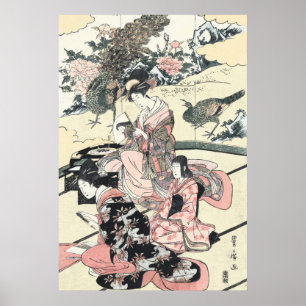 Japanska Ukiyo-e Daimyo ingen okuzashiki vid Poster