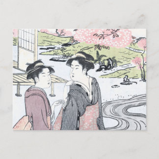 Japanska Ukiyo-e Niwa ingen hanami vid Eishi Vykort