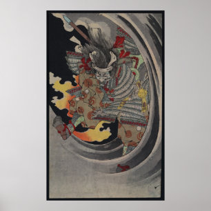 Japanska Ukiyo-e Yokai Ghost av Yoshitoshi Poster