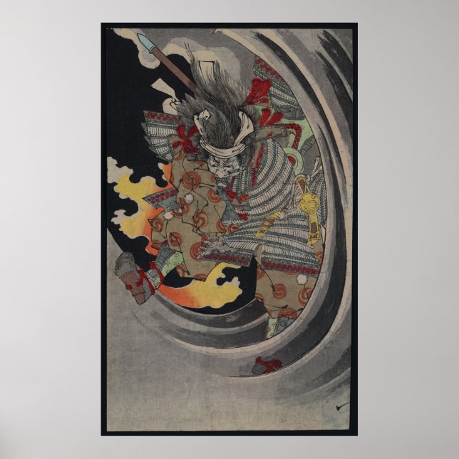 Japanska Ukiyo-e Yokai Ghost av Yoshitoshi Poster (Framsidan)
