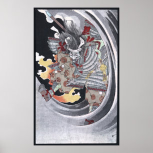 Japanska Ukiyo-e Yokai Ghost av Yoshitoshi Poster