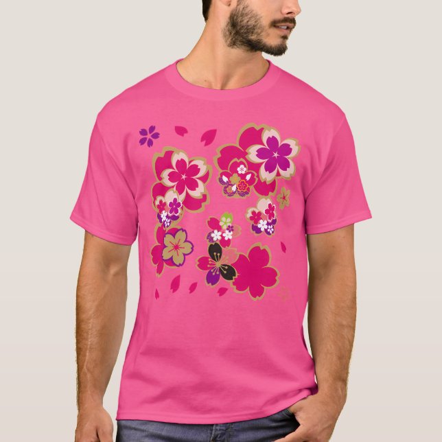 Japanska vackra Blommar av körsbär3 T Shirt (Framsida)