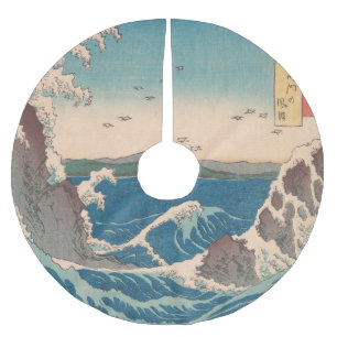 Japanska Vågar Naruto Whirlpool Artwork Julgransmatta Borstad Polyester