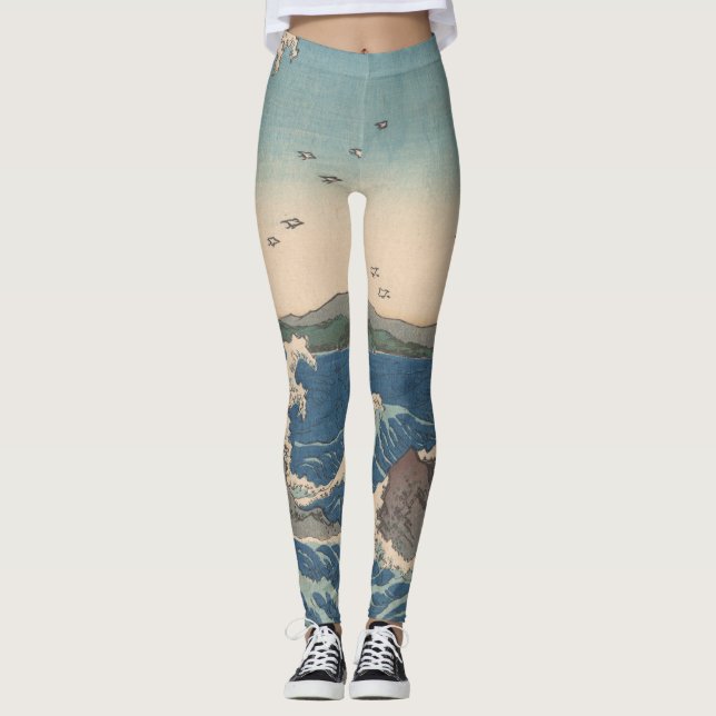 Japanska Vågar Naruto Whirlpool Artwork Leggings (Framsida)