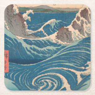 Japanska Vågar Naruto Whirlpool Artwork Underlägg Papper Kvadrat