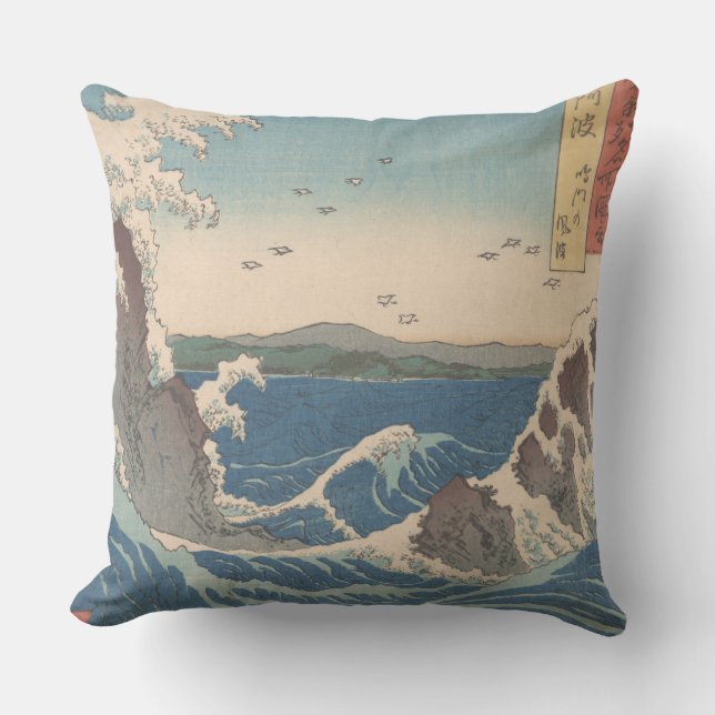 Japanska Vågar Naruto Whirlpool Artwork Utomhuskudde (Framsida)
