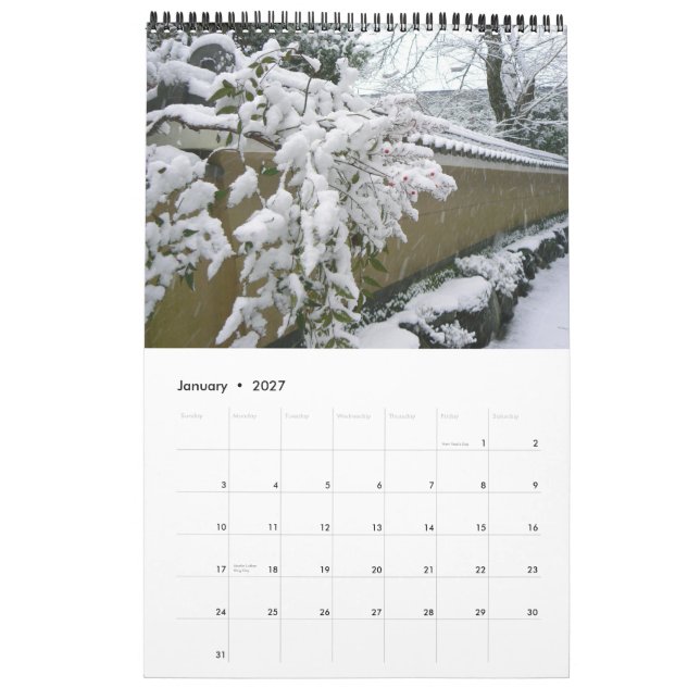 Japanska väggar kalender (Jan 2027)