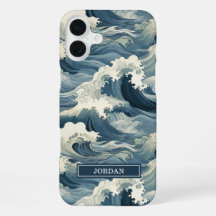 Japanska vågmönster med monogram